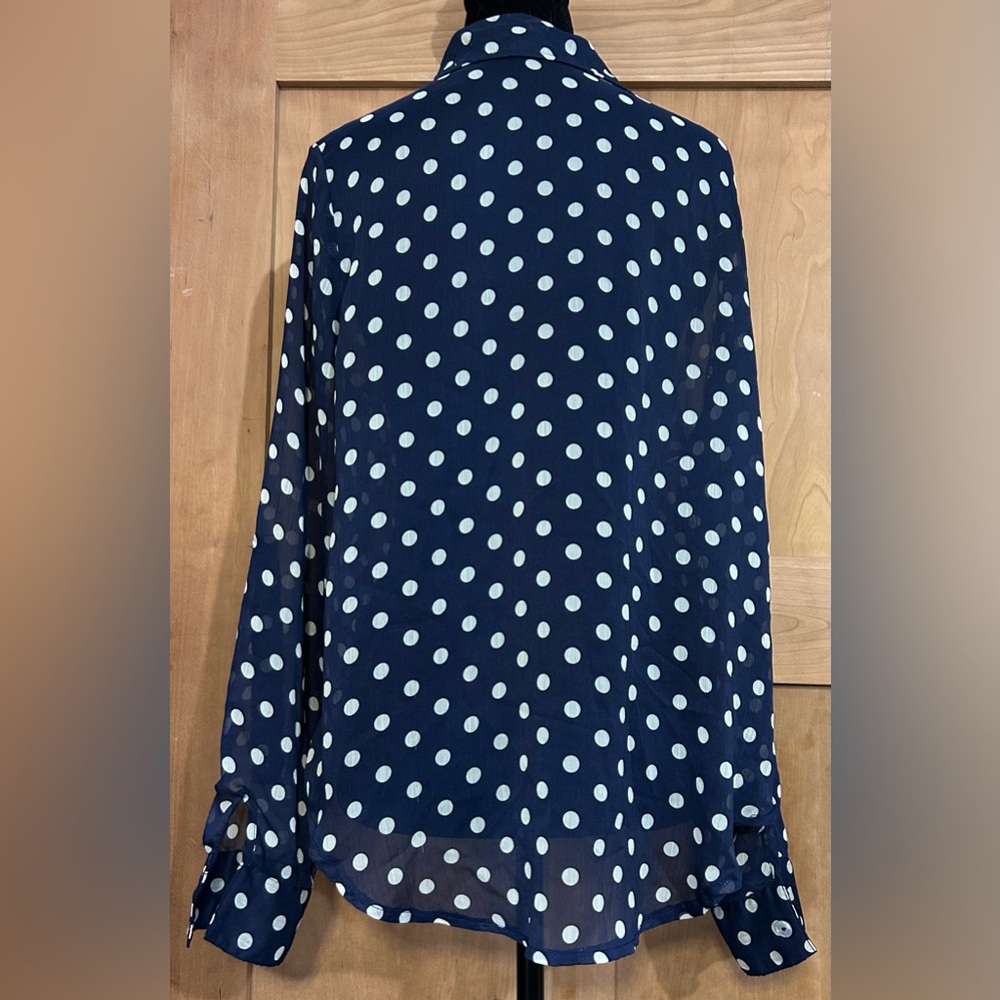 About A Girl Navy Polka Dot Blouse - Picture 2 of 4